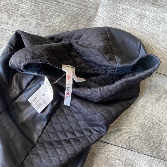 4FOR25 Black a line leather quilted long skirt - Picture 5 of 5